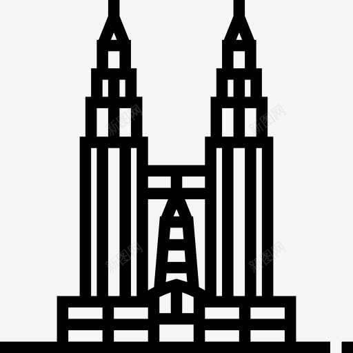 双子星塔图标png_新图网 https://ixintu.com 双子星塔 古迹 地标建筑