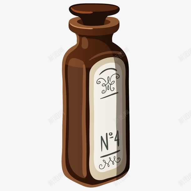 手绘咖啡色调味瓶png免抠素材_新图网 https://ixintu.com 瓶子 矢量瓶子 调味瓶