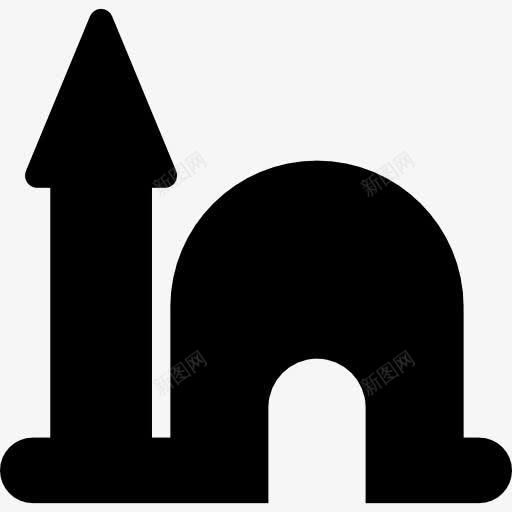 城堡的轮廓图标png_新图网 https://ixintu.com 中世纪 中世纪城堡 建筑