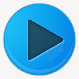 蓝色的play播放按钮图标png_新图网 https://ixintu.com play 播放