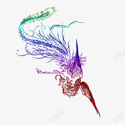 凤凰png免抠素材_新图网 https://ixintu.com 凤凰 动物图案 彩色 矢量凤凰图案 矢量纹样