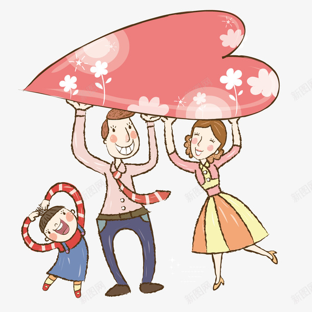 举着爱心的父母矢量图ai免抠素材_新图网 https://ixintu.com 举着 爱心 父母 矢量图