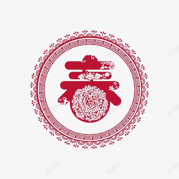 花纹春字psd免抠素材_新图网 https://ixintu.com png 免费 春字 花纹 设计