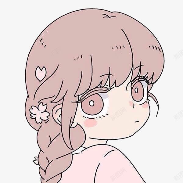 编发女孩png免抠素材_新图网 https://ixintu.com 头部 女孩 粉色 编发