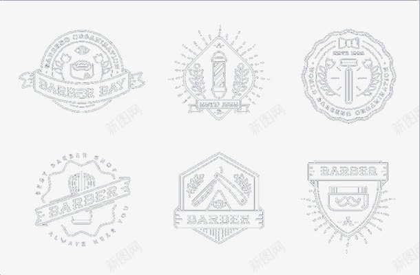 理发店简易商标图标png_新图网 https://ixintu.com LOGO 商标 理发