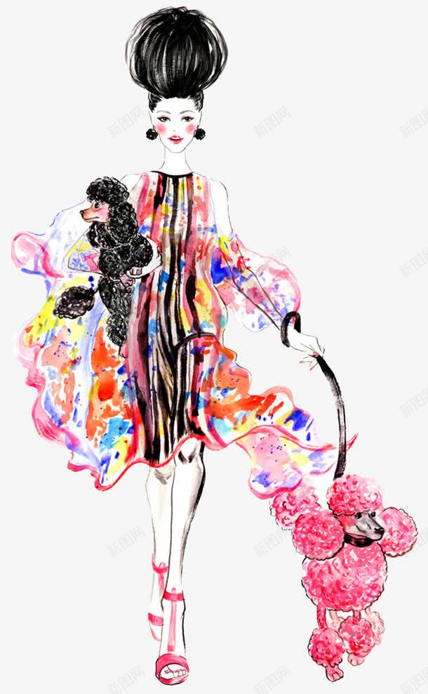 手绘美女全身模特png免抠素材_新图网 https://ixintu.com 全身模特 时尚 模特 美女