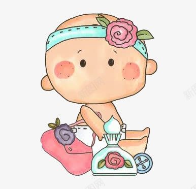 手绘卡通玩耍的小宝宝png免抠素材_新图网 https://ixintu.com 人物 卡通手提包 小孩 手绘