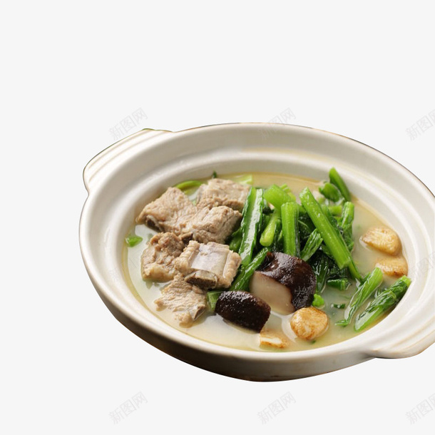 美极春菜排骨煲png免抠素材_新图网 https://ixintu.com 排骨 春菜 香菇 香菜