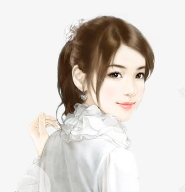 白衣长发可爱女孩png免抠素材_新图网 https://ixintu.com 可爱 女孩 白衣 长发