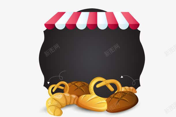 烘焙元素矢量图ai免抠素材_新图网 https://ixintu.com 牛角包 面包 顶棚 饼干 矢量图