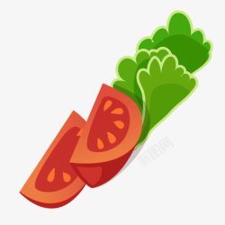 红色西红柿青菜素材