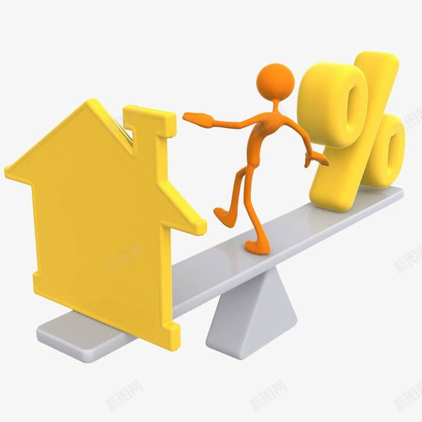 在天平上的3D人png免抠素材_新图网 https://ixintu.com 3D人 卡通 房子 手绘 百分号