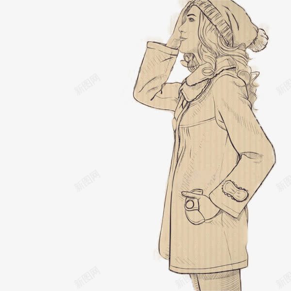 女孩png免抠素材_新图网 https://ixintu.com 人物速写装饰