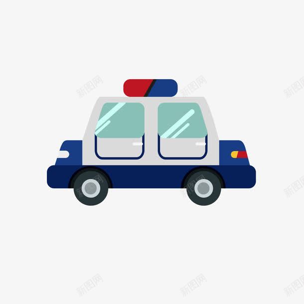 扁平警车png免抠素材_新图网 https://ixintu.com 侧视图 扁平 警车