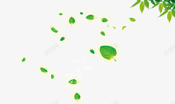 飘散的树叶png免抠素材_新图网 https://ixintu.com 树叶 绿色树叶 飘散的树叶
