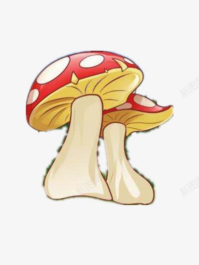 红色的大蘑菇png免抠素材_新图网 https://ixintu.com 卡通 红色 菌类