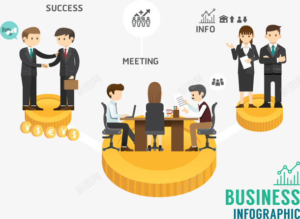 金币上的商务图表矢量图eps免抠素材_新图网 https://ixintu.com 商务人物 矢量人物图表 金币 金币图表 矢量图