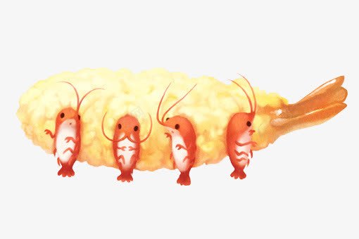 手绘美食虾png免抠素材_新图网 https://ixintu.com 手绘 油炸 虾