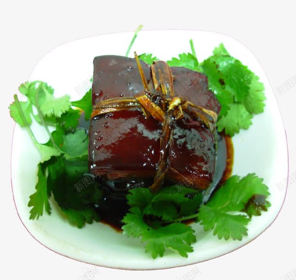 稻草扎肉png免抠素材_新图网 https://ixintu.com 产品实物 稻草扎肉 美食 餐饮 香菜