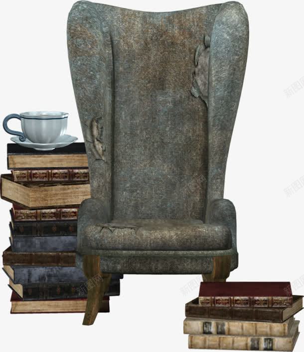 手绘古朴破损座椅和书png免抠素材_新图网 https://ixintu.com 书 古朴 座椅 手绘 破损 茶杯