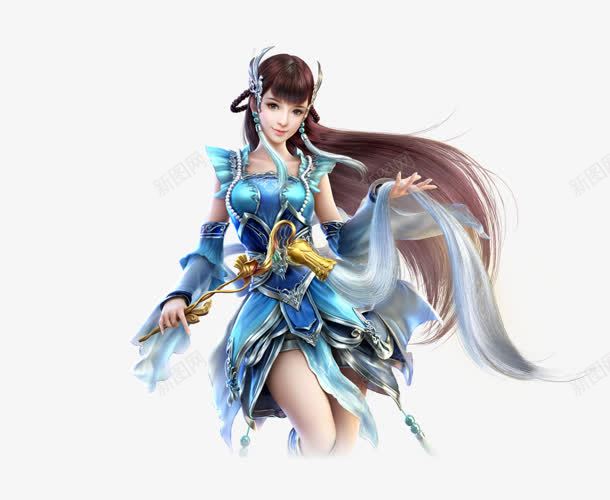 蓝色游戏盔甲人物png免抠素材_新图网 https://ixintu.com 人物 游戏 盔甲 蓝色