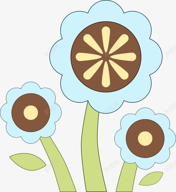三朵蓝色的可爱小花png免抠素材_新图网 https://ixintu.com 可爱 可爱蓝色 花 蓝色