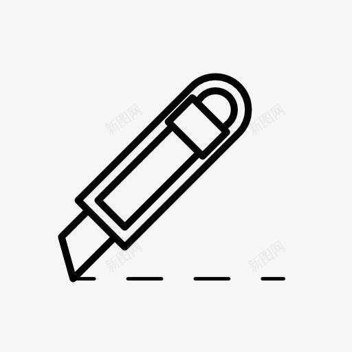 卡通黑色裁纸刀图标png_新图网 https://ixintu.com 卡通 黑色