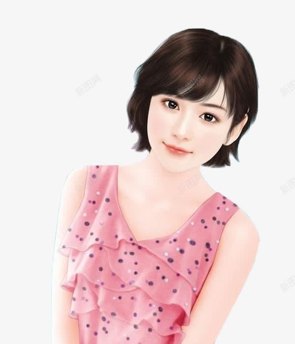 短发可人美女大眼png免抠素材_新图网 https://ixintu.com 可人 女大 短发