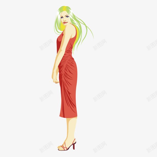 红色长裙欧式美女人物png免抠素材_新图网 https://ixintu.com 欧式 红色 美女人物 长裙