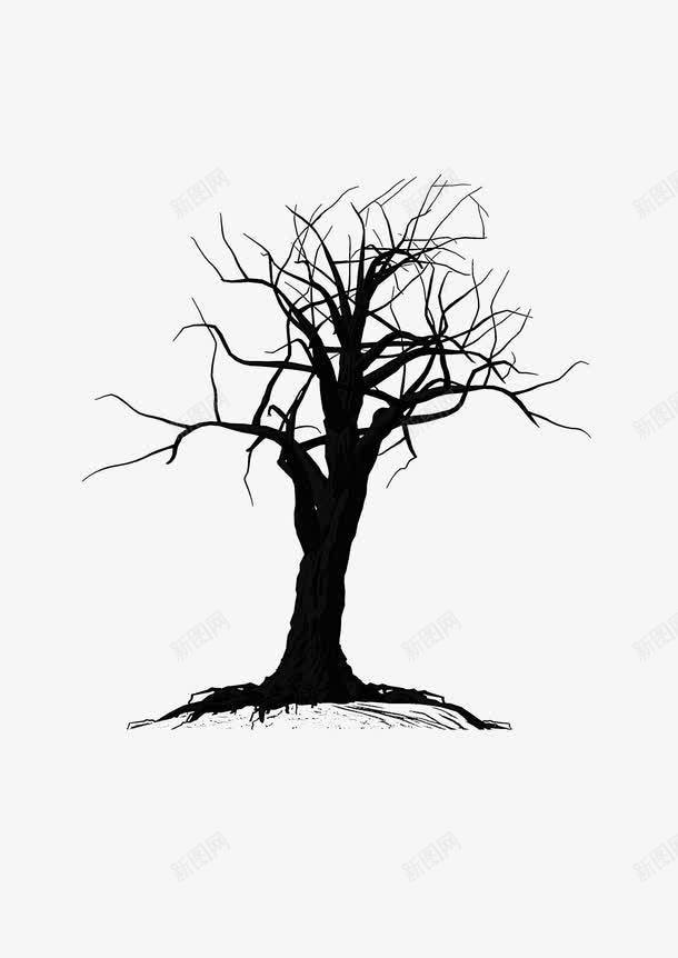 绘画植物枯树黑白png免抠素材_新图网 https://ixintu.com 枯树 绘画植物 黑白