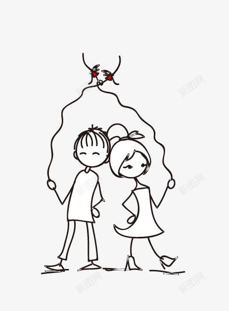 卡通抽象小情侣png免抠素材_新图网 https://ixintu.com 卡通抽象小情侣 浪漫 爱情