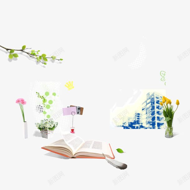 背景元素花朵城市清新png免抠素材_新图网 https://ixintu.com 城市 清新 背景元素 花朵