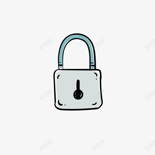 手绘门锁五金锁具矢量图ai免抠素材_新图网 https://ixintu.com 五金锁具 卡通 手绘 插画 蓝色 锁 锁头 门锁 矢量图