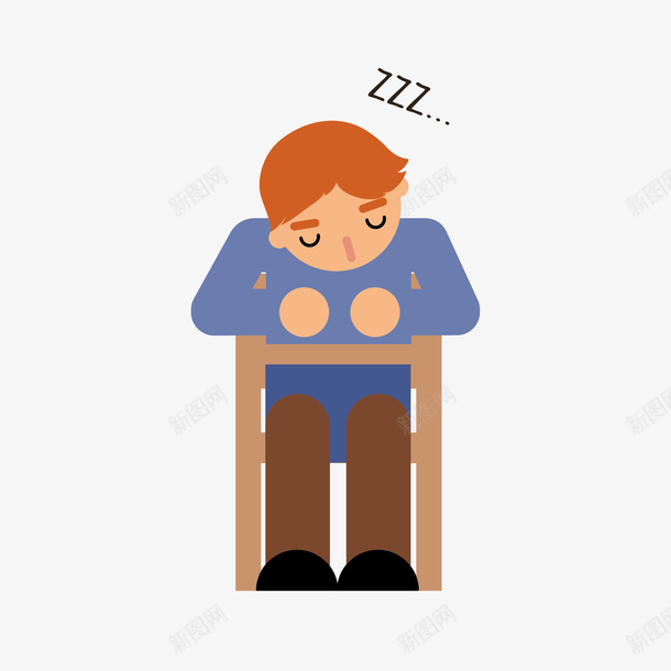学生睡觉矢量图eps免抠素材_新图网 https://ixintu.com 卡通 学生 学生头像 男孩 矢量图
