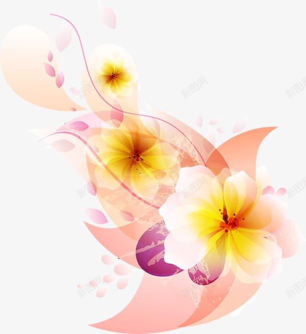 手绘梦幻彩色花朵花纹png免抠素材_新图网 https://ixintu.com 彩色 梦幻 花朵 花纹