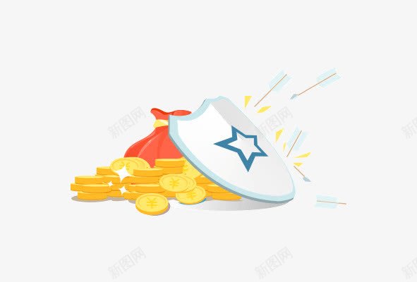 红包红包护盾psd免抠素材_新图网 https://ixintu.com 免费png红包素材下载 卡通 手绘 淘宝促销装饰素材 红包素材 金币素材