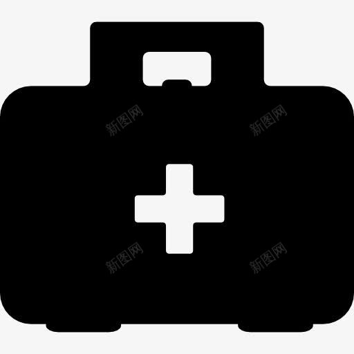 急救箱用黑色和白色十字标志上图标png_新图网 https://ixintu.com 交叉 军用急救包 医疗 工具包 急救包 情况下 符号 黑与白
