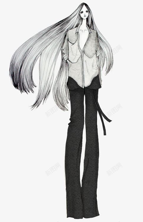 时尚女装手绘稿png免抠素材_新图网 https://ixintu.com 女装设计稿 手绘时尚女装 时尚女装插画