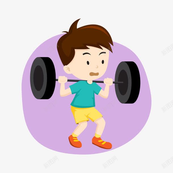 运动插画png免抠素材_新图网 https://ixintu.com 举重 可爱 小男孩 扁平