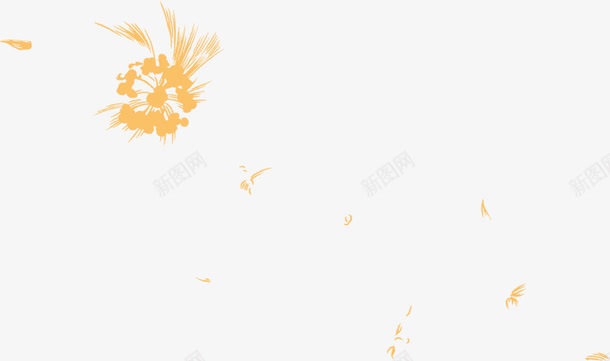 黄色唯美蒲公英手绘png免抠素材_新图网 https://ixintu.com 蒲公英 设计 黄色