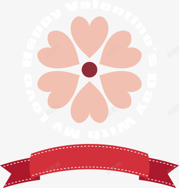 红色飘带与花朵矢量图eps免抠素材_新图网 https://ixintu.com 矢量花朵 粉色 粉色花朵 红色 红色飘带 花朵 花朵PNG 飘带 矢量图