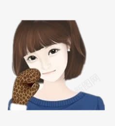 温柔的女孩png免抠素材_新图网 https://ixintu.com 手套 毛衣 短发齐刘海 齐刘海