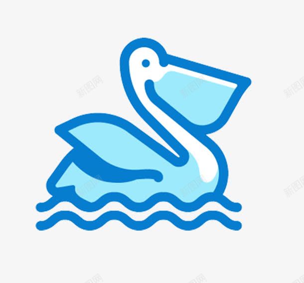 可爱小鸭子卡通png免抠素材_新图网 https://ixintu.com 卡通 可爱 天鹅 蓝色 鸭子
