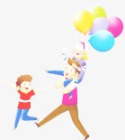 彩色手绘人物气球png免抠素材_新图网 https://ixintu.com 人物 彩色 气球 设计