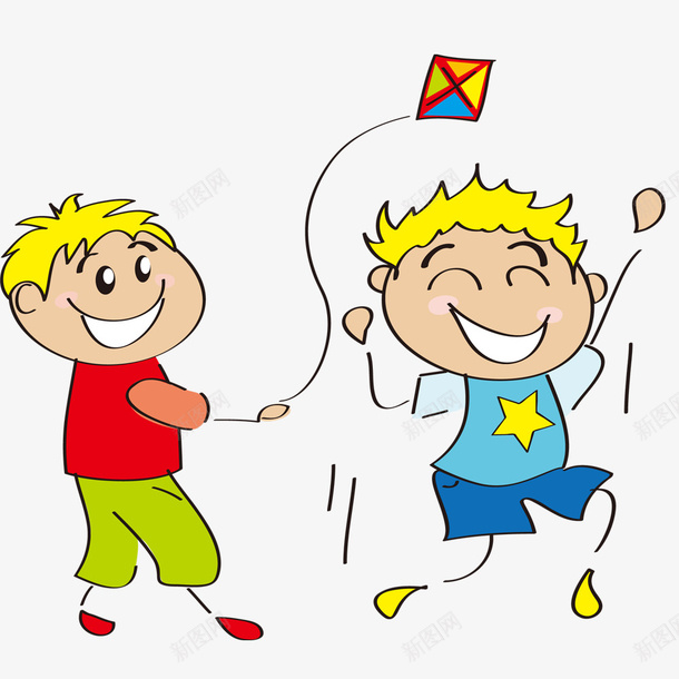 放风筝的小孩png免抠素材_新图网 https://ixintu.com png图形 png装饰 卡通 小孩 装饰 风筝