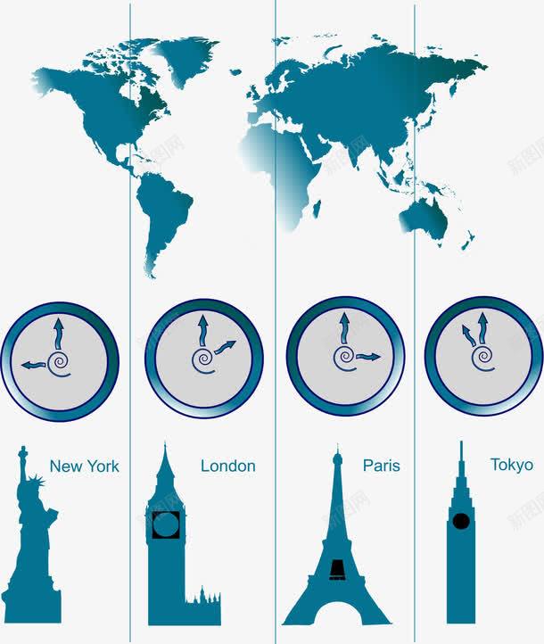 世界地图标志建筑png_新图网 https://ixintu.com 世界地图 标志建筑