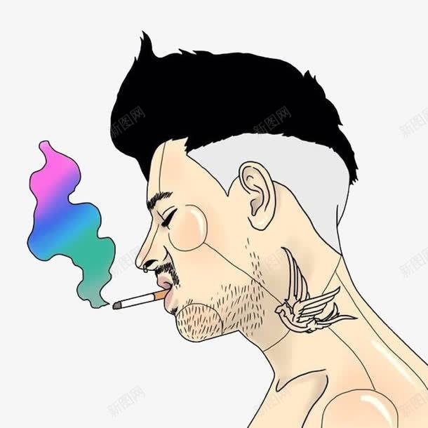 吸烟的男人png免抠素材_新图网 https://ixintu.com 吸烟的人 手绘 插画 时尚