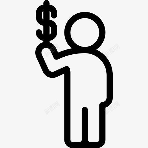 个人持有美元图标png_新图网 https://ixintu.com 人 粘人 货币 钱 银行