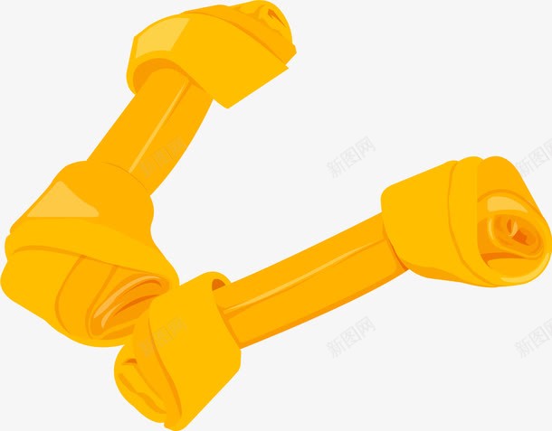 黄色宠物狗咬牙器png免抠素材_新图网 https://ixintu.com 咬牙器 塑料骨头 宠物狗 宠物用品 黄色