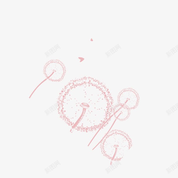 手绘蒲公英矢量图ai免抠素材_新图网 https://ixintu.com 手绘 蒲公英 矢量图